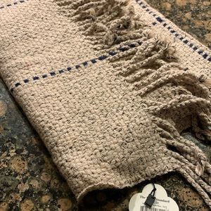 Scarf/shawl in blush with navy. The Royal Standard Mason Scarf.